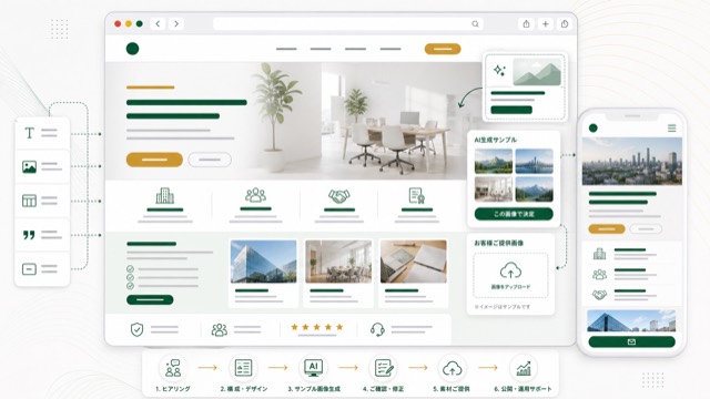 ホームページ制作で会社サイトを構成する画面イメージ